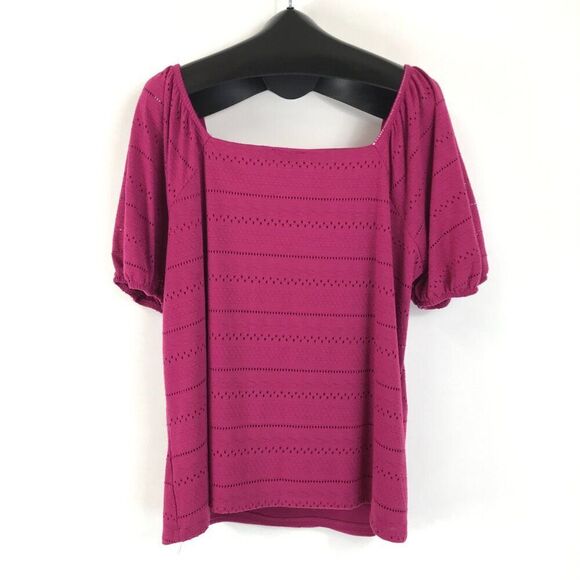 Lane Bryant Square Neck Button Front Top Womens Plus Size 18/20 Festival Fuchsia - Picture 5 of 12